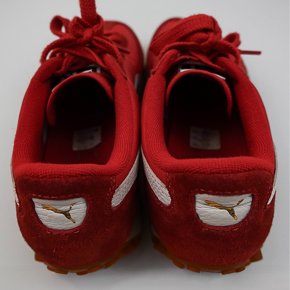 Puma Red White Foam Gum Sole Suede Nylon Easy Rider Vintage Sneakers - 8 - Picture 3 of 11